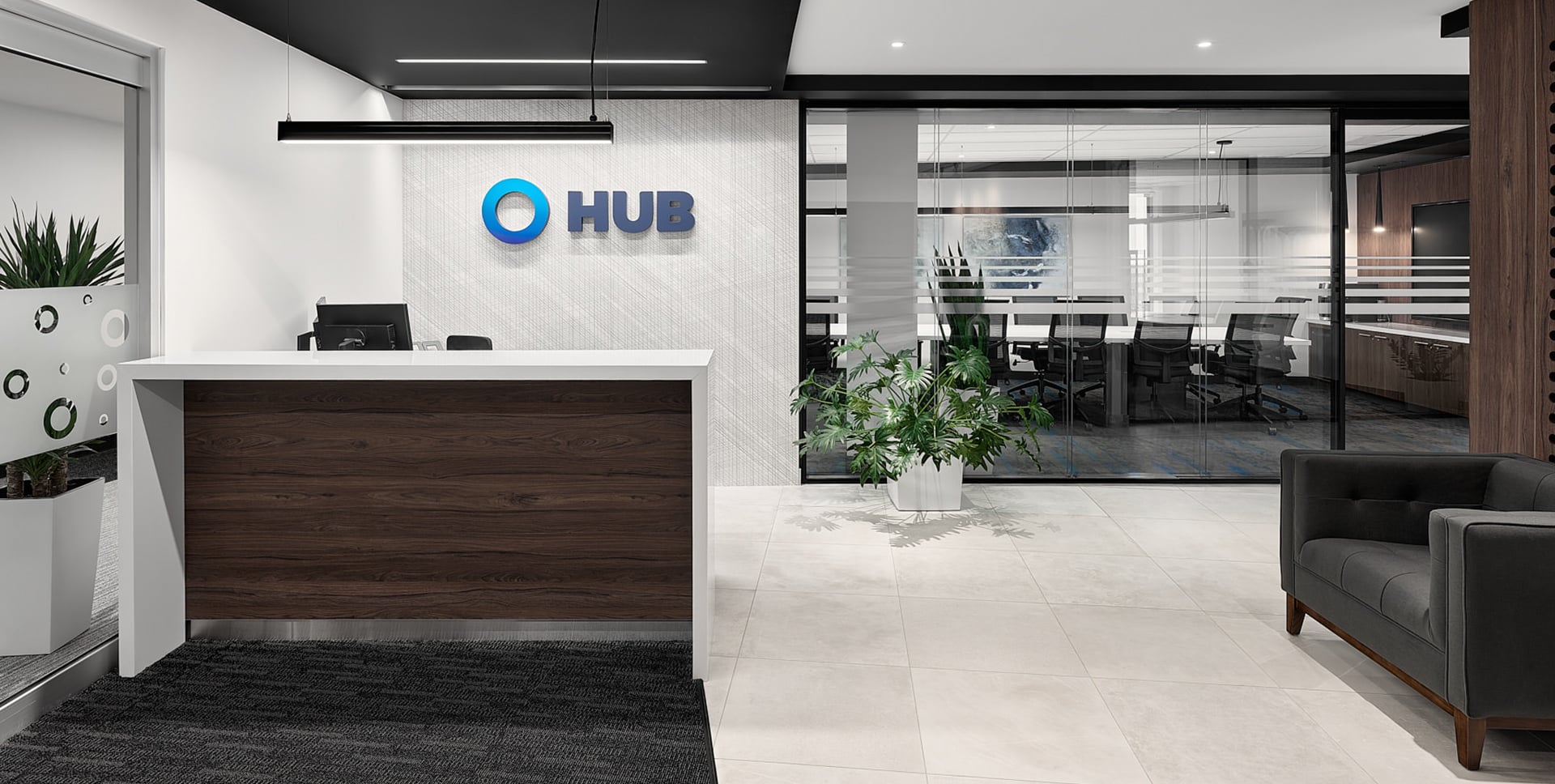 Header_Projet de design corporatif - Bureaux de HUB International à Québec par VAD Designers d'espaces