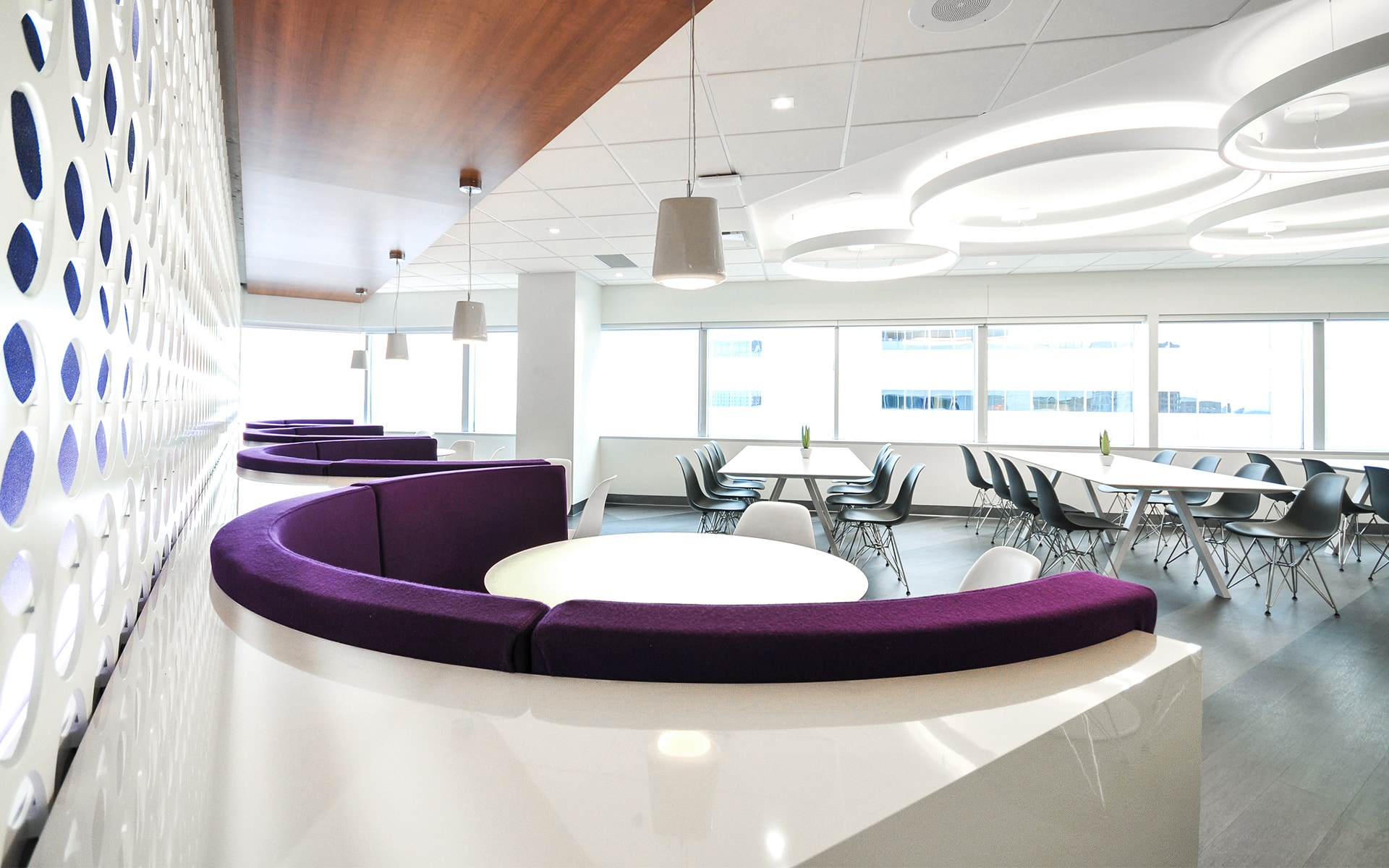 Commercial Interior Projects - Round Booth at Raymond Chabot Grant Thorton designed by VAD Interior Designers