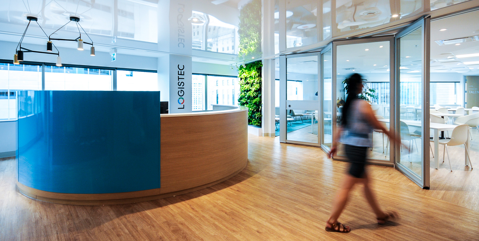 Commercial Interior Projects - Reception at Logistec Headquarters in Montreal designed by VAD Interior Designers