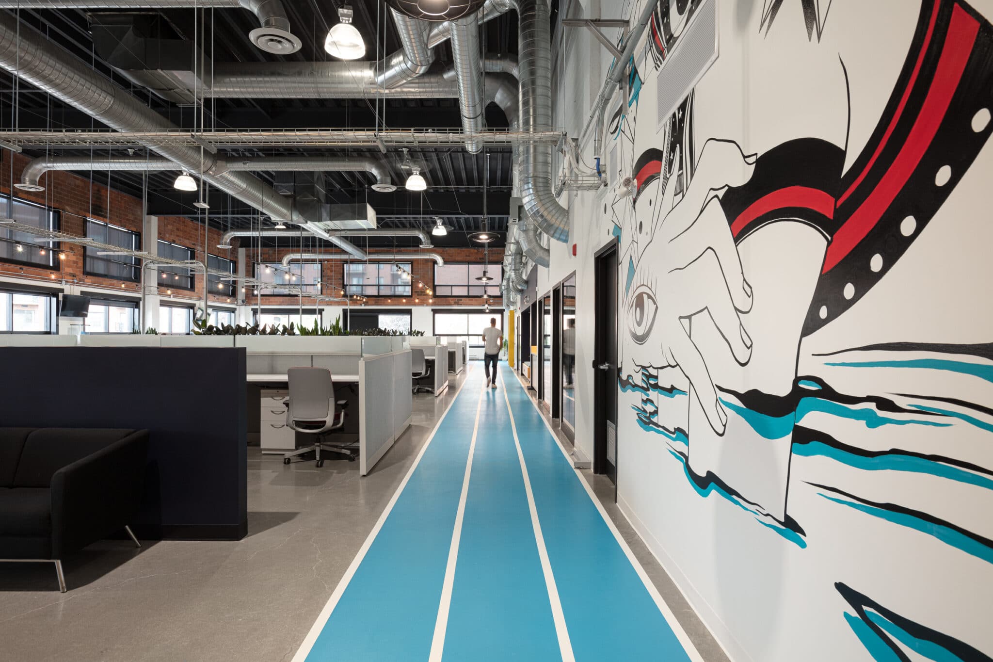Commercial Interior Projects - Workspace and Racetrack - Quadbridge Head Office in Montreal by VAD Interior Designers
