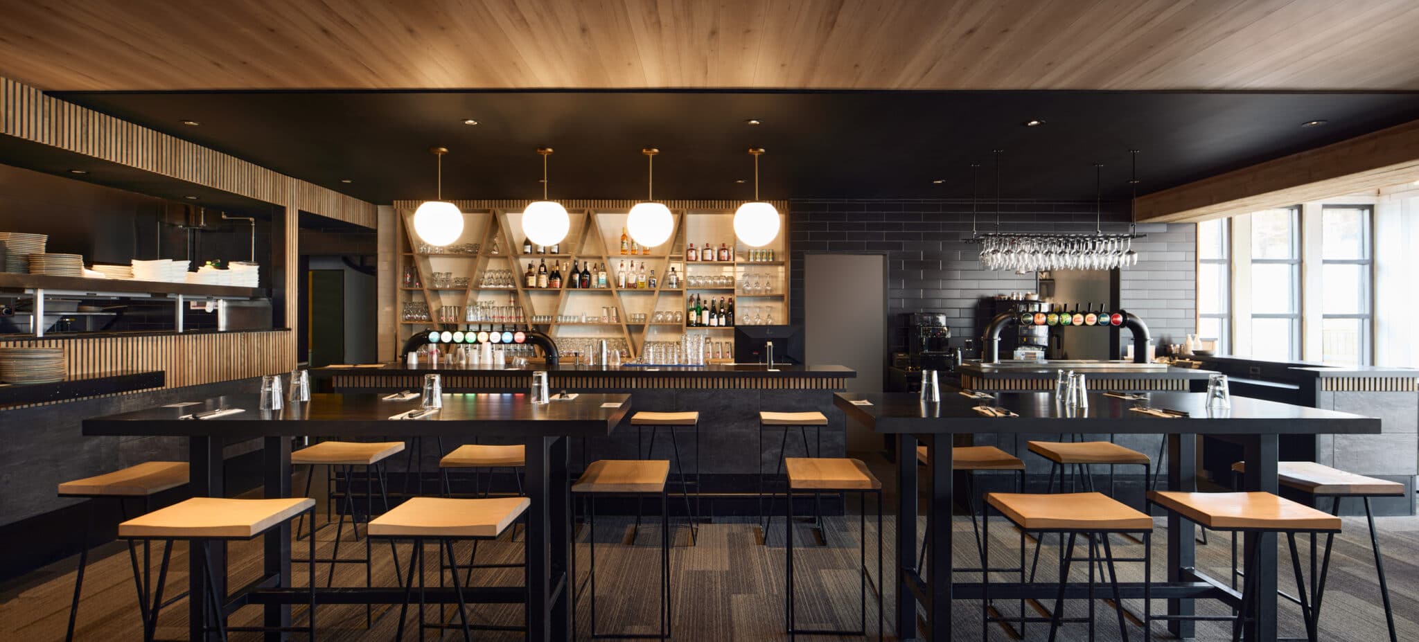 Corporate project - Bar Restaurant - La Débarque - Ski Shop in Bromont by VAD. Commercial Interior Designers